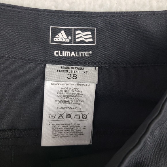 Adidas Shorts Mens 38 Black Climalite 10" Inseam Casual Performance Golf Chino - Picture 8 of 13